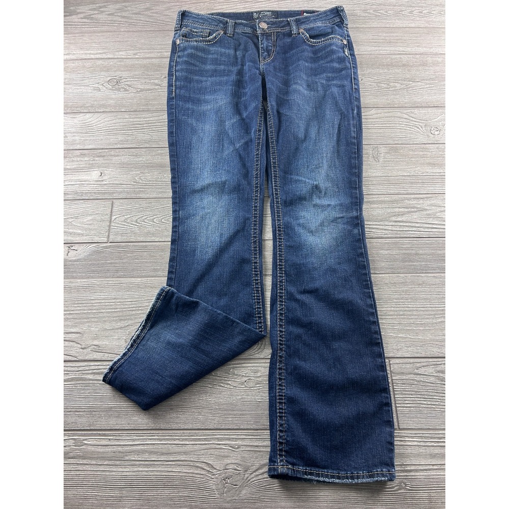 Silver Jeans Co Aiko Mid Bootcut Dark Wash Blue Denim L83717SJL380 W31 L33